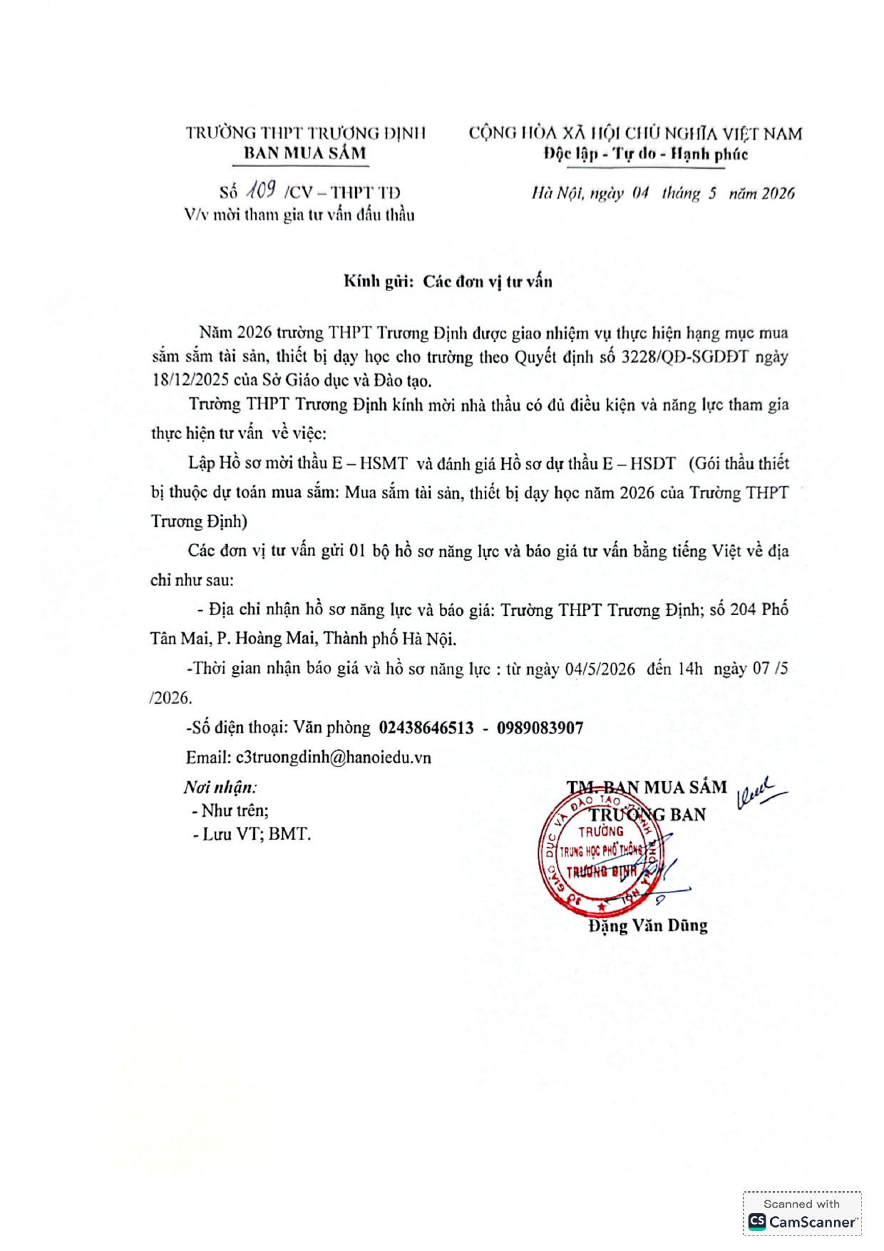 Mời đơn vị tư vấn
